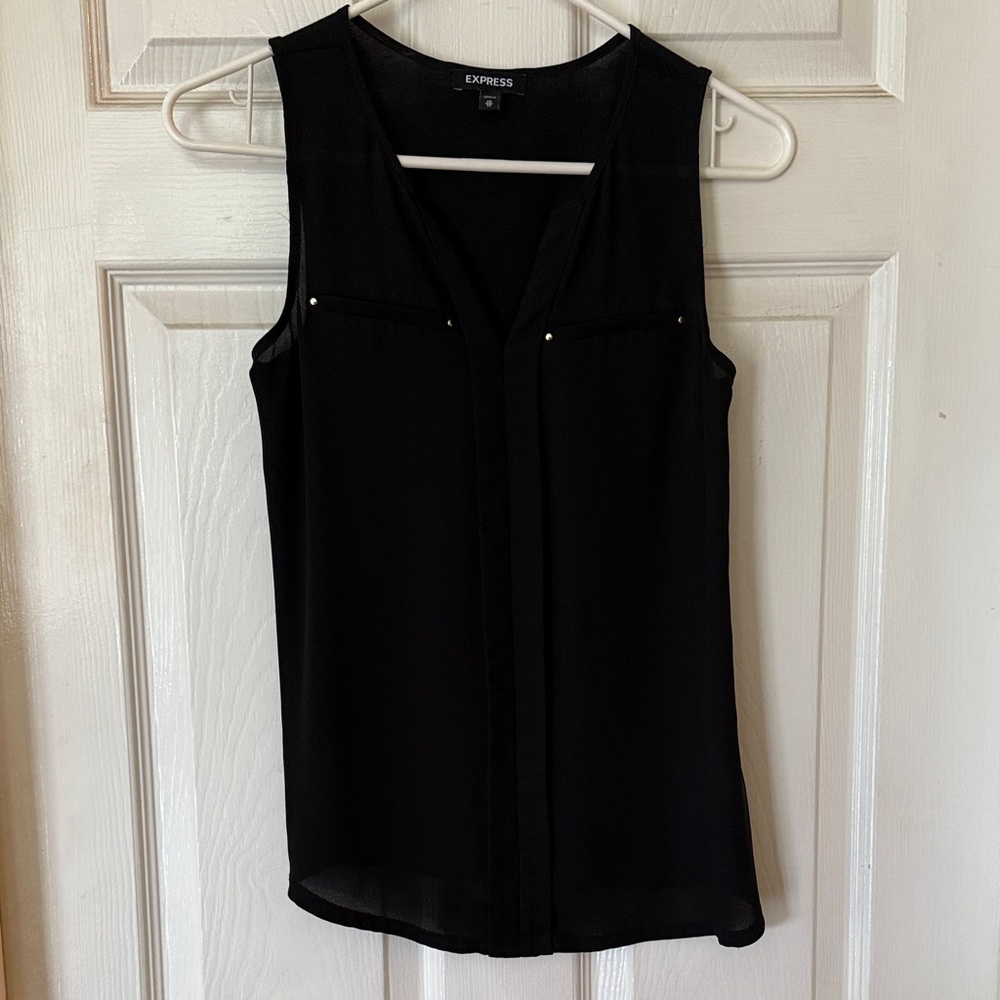 Express Women's Chic Black Sleeveless Top